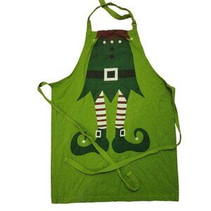 Christmas Elf Apron Holiday Green Red Striped Kitchen Cooking‎ Hobby Lobby